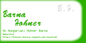 barna hohner business card